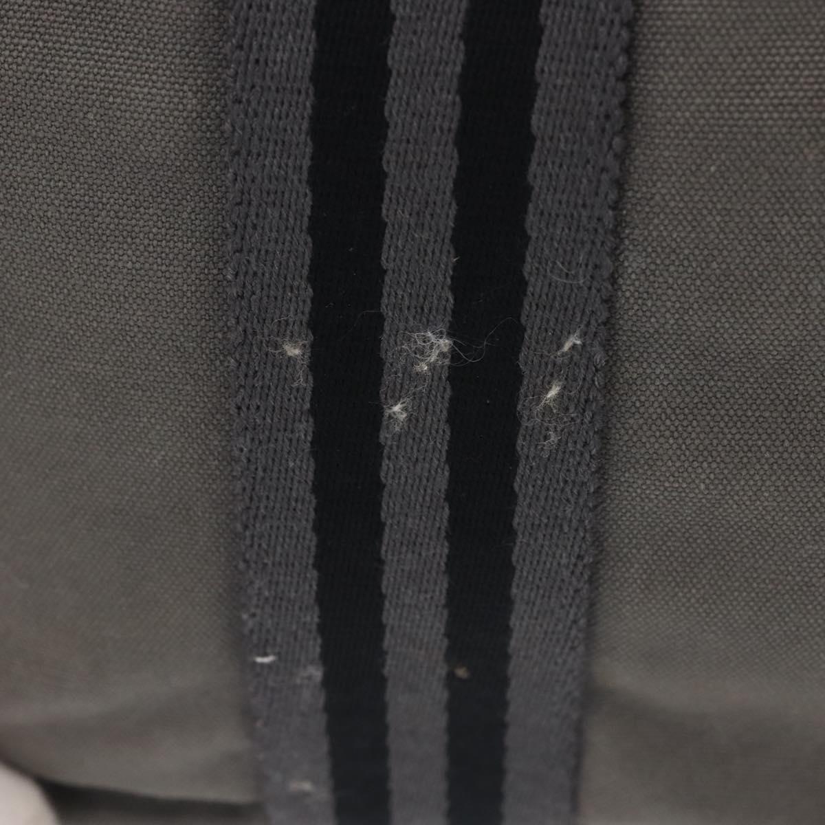 HERMES Fourre Tout PM Hand Bag Canvas Gray Silver Auth 144332