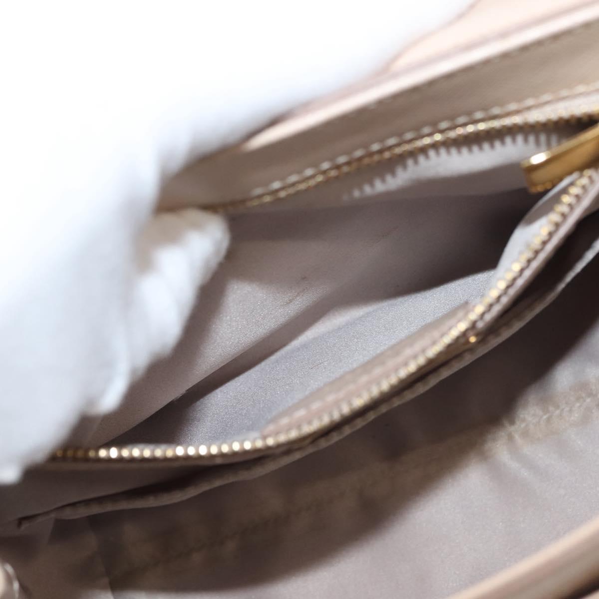 Salvatore Ferragamo Chain Vala Shoulder Bag Leather 2way Pink Gold Auth 144333