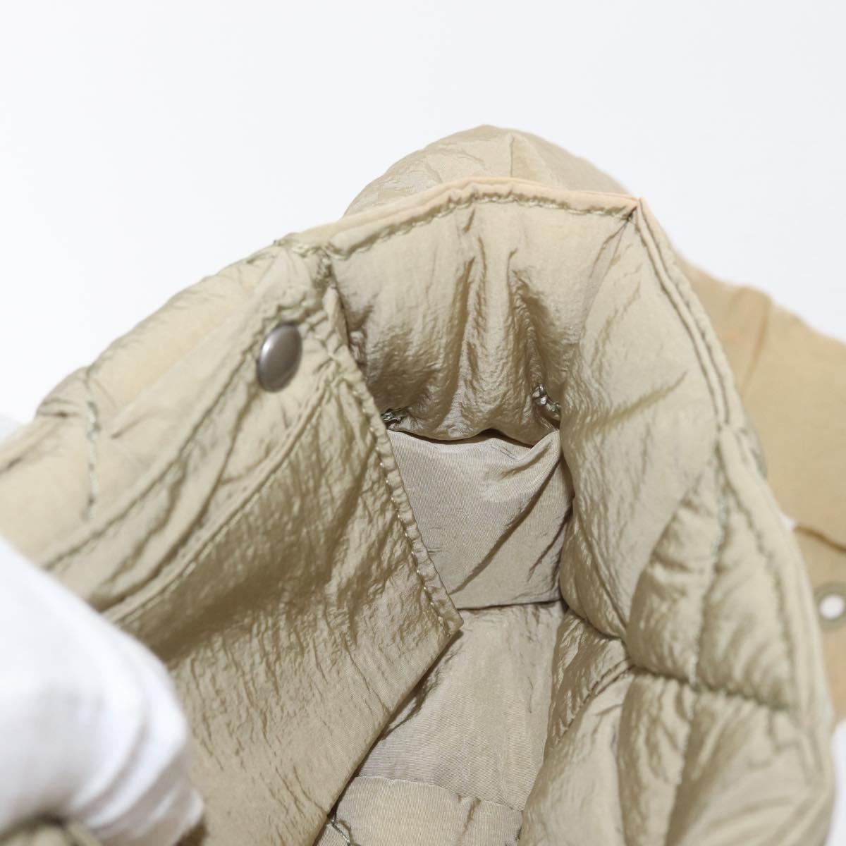 BOTTEGA VENETA MAXI INTRECCIATO CASSETTE Bag Nylon Beige Silver Auth 144336