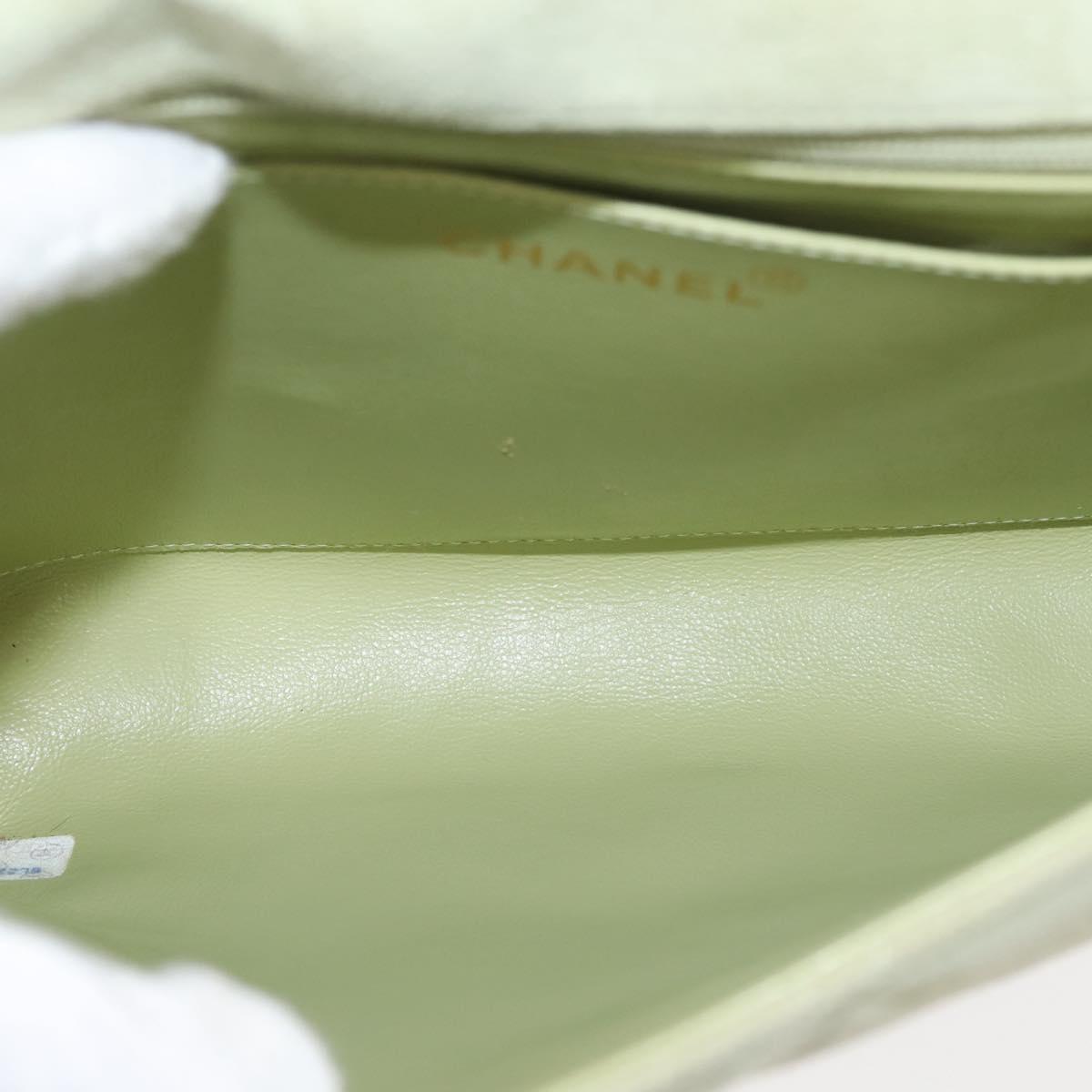 CHANEL Matelasse Shoulder Bag Suede Green Gold CC Auth 144342