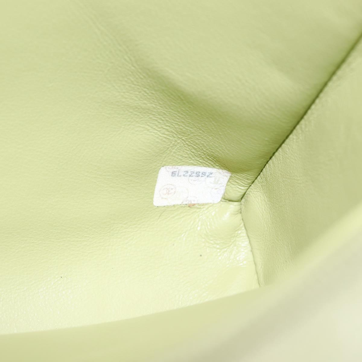 CHANEL Matelasse Shoulder Bag Suede Green Gold CC Auth 144342