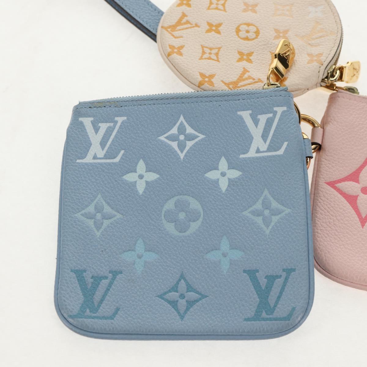 LOUIS VUITTON Monogram Empreinte Pochette Trio Pouch Pink M80407 LV Auth 144344A