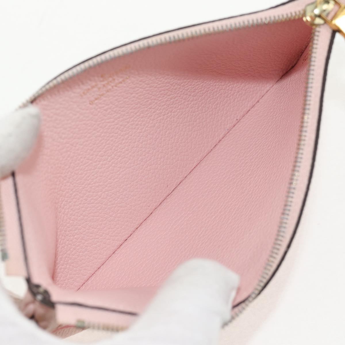 LOUIS VUITTON Monogram Empreinte Pochette Trio Pouch Pink M80407 LV Auth 144344A