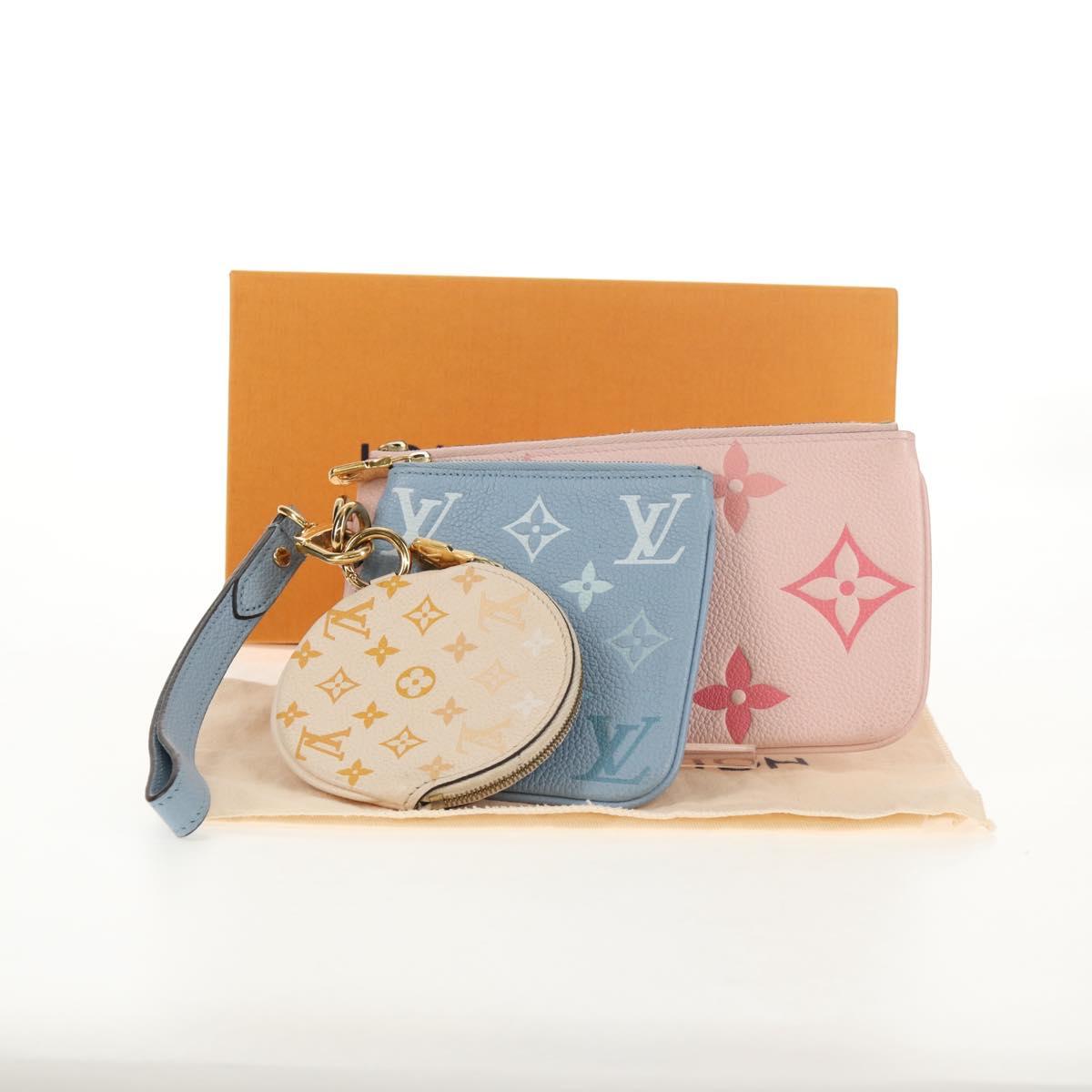 LOUIS VUITTON Monogram Empreinte Pochette Trio Pouch Pink M80407 LV Auth 144344SAM