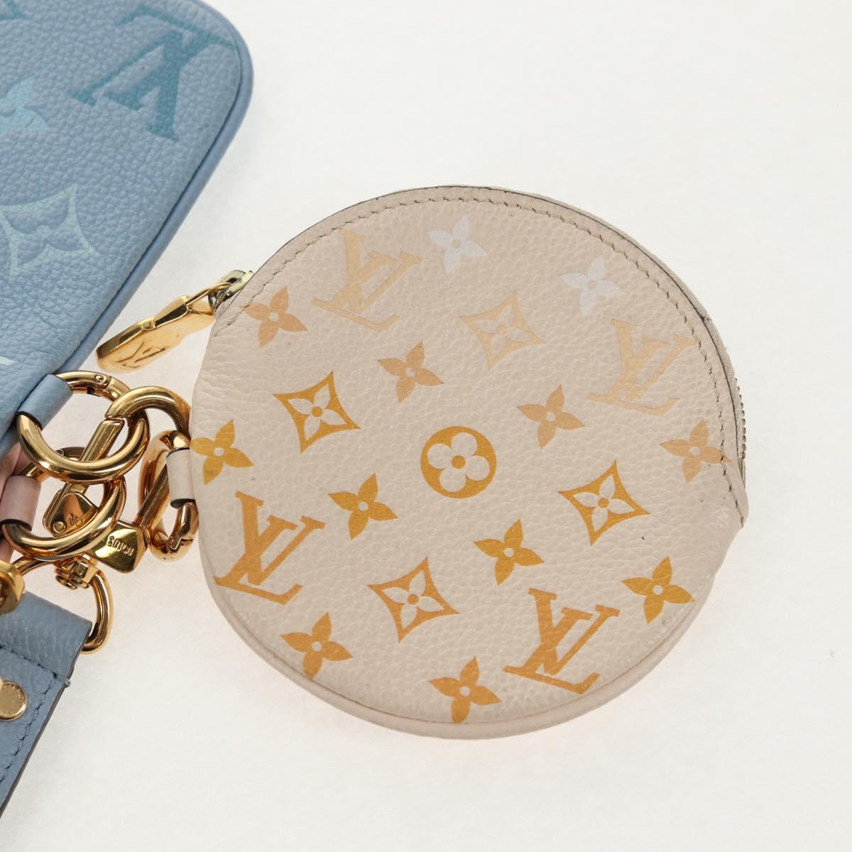 LOUIS VUITTON Monogram Empreinte Pochette Trio Pouch Pink M80407 LV Auth 144344A