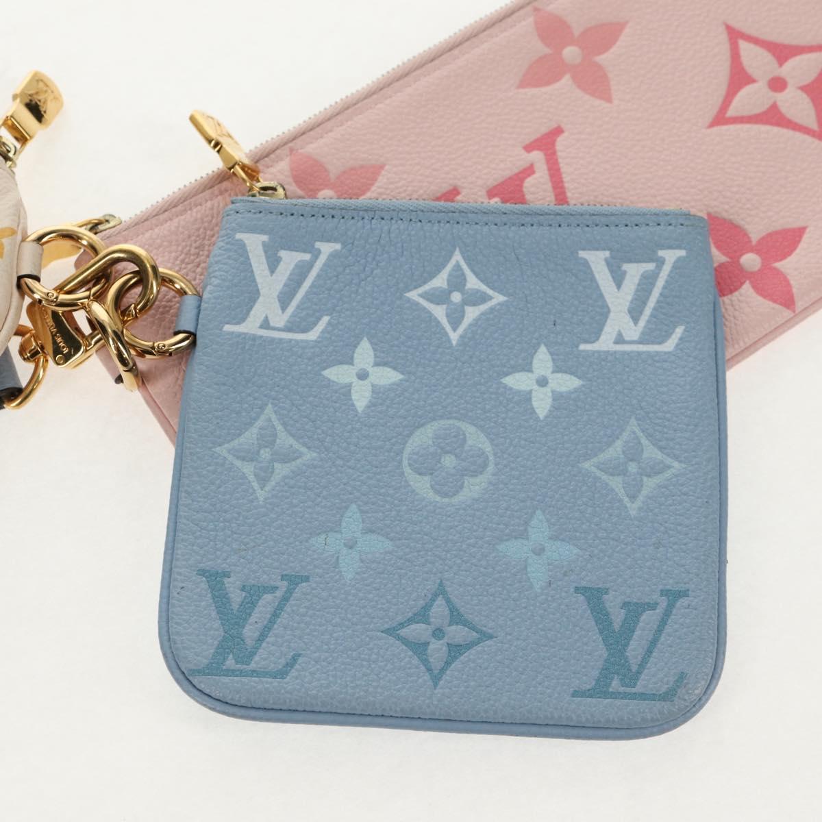 LOUIS VUITTON Monogram Empreinte Pochette Trio Pouch Pink M80407 LV Auth 144344A