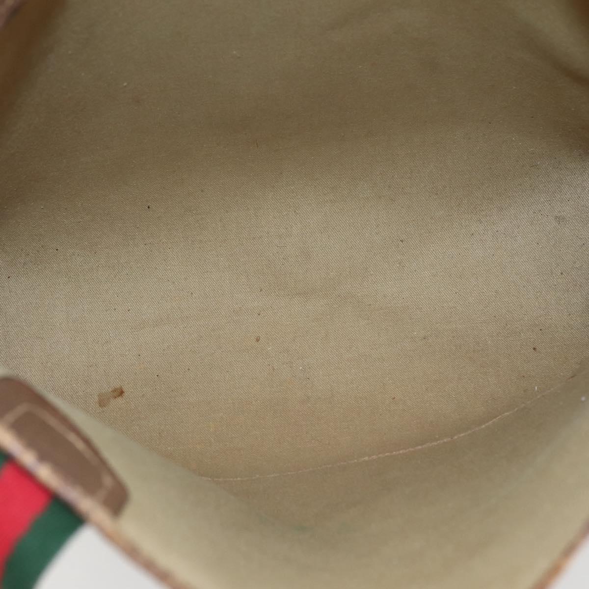 GUCCI GG Supreme Web Sherry Line Tote Bag PVC Beige Gold 20 001 4487 Auth 144350