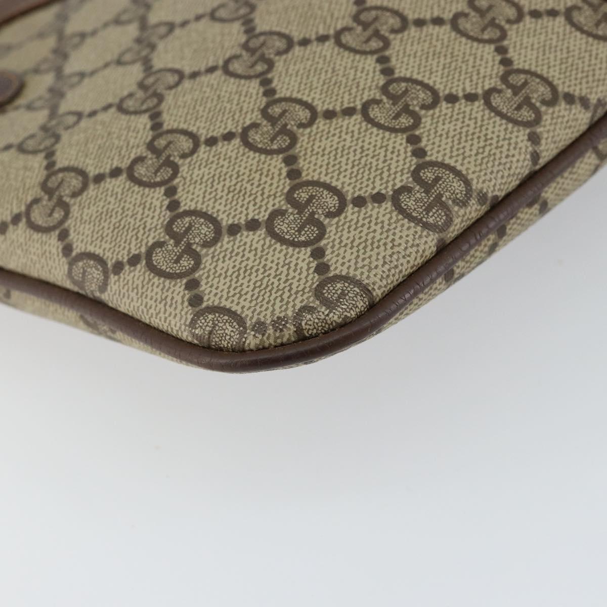 GUCCI GG Supreme Web Sherry Line Bag PVC Beige Gold 904 02 047 Auth 144351