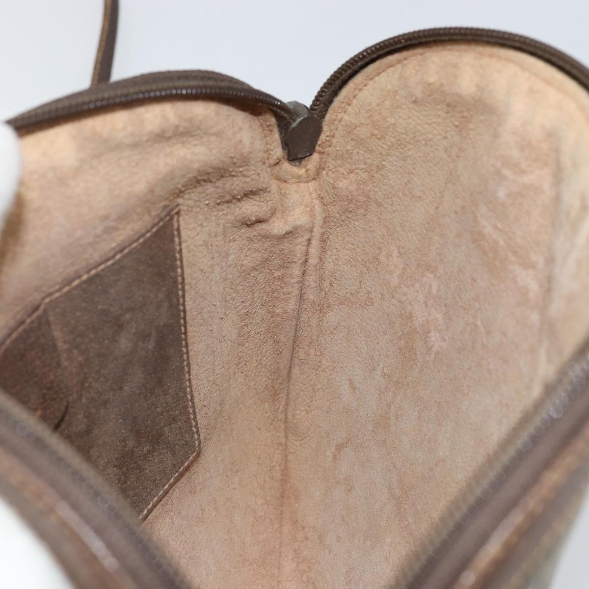 GUCCI GG Supreme Web Sherry Line Bag PVC Beige Gold 904 02 047 Auth 144351