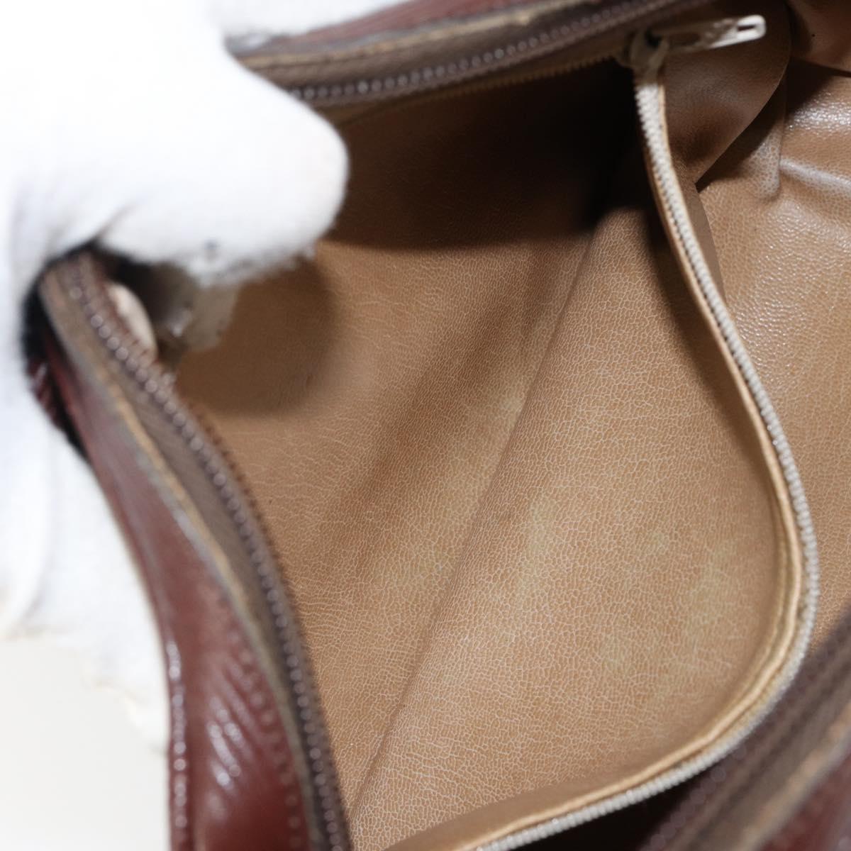 CELINE Macadam Canvas Shoulder Bag PVC Beige Gold Auth 144356