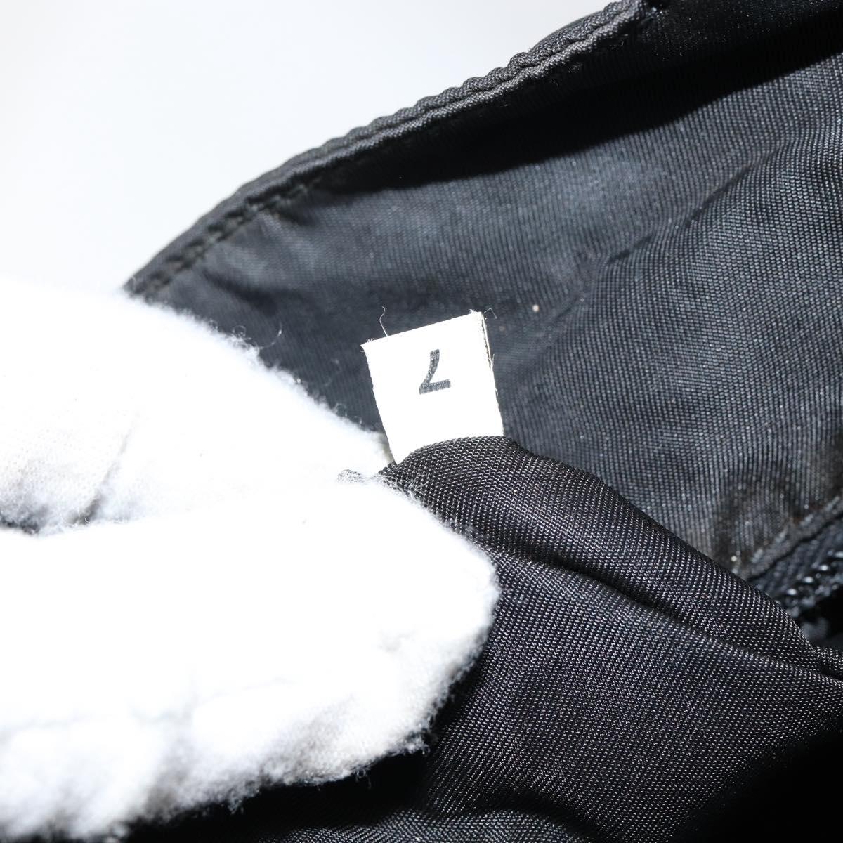 PRADA Shoulder Bag Nylon Black Silver Auth 144357