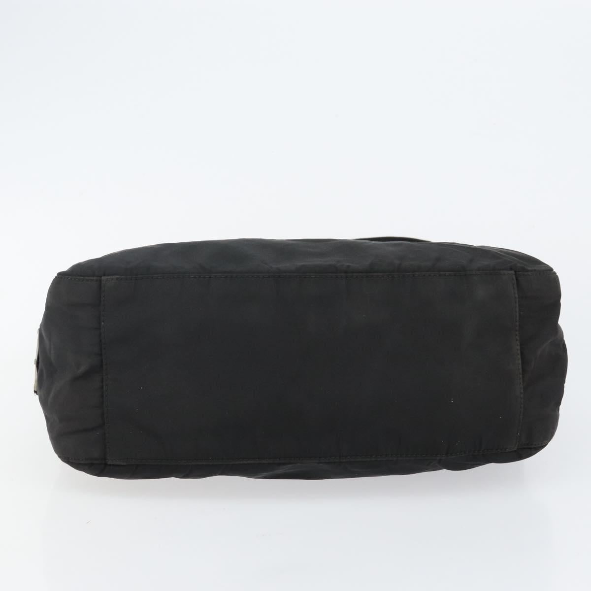 PRADA Shoulder Bag Nylon Black Silver Auth 144357