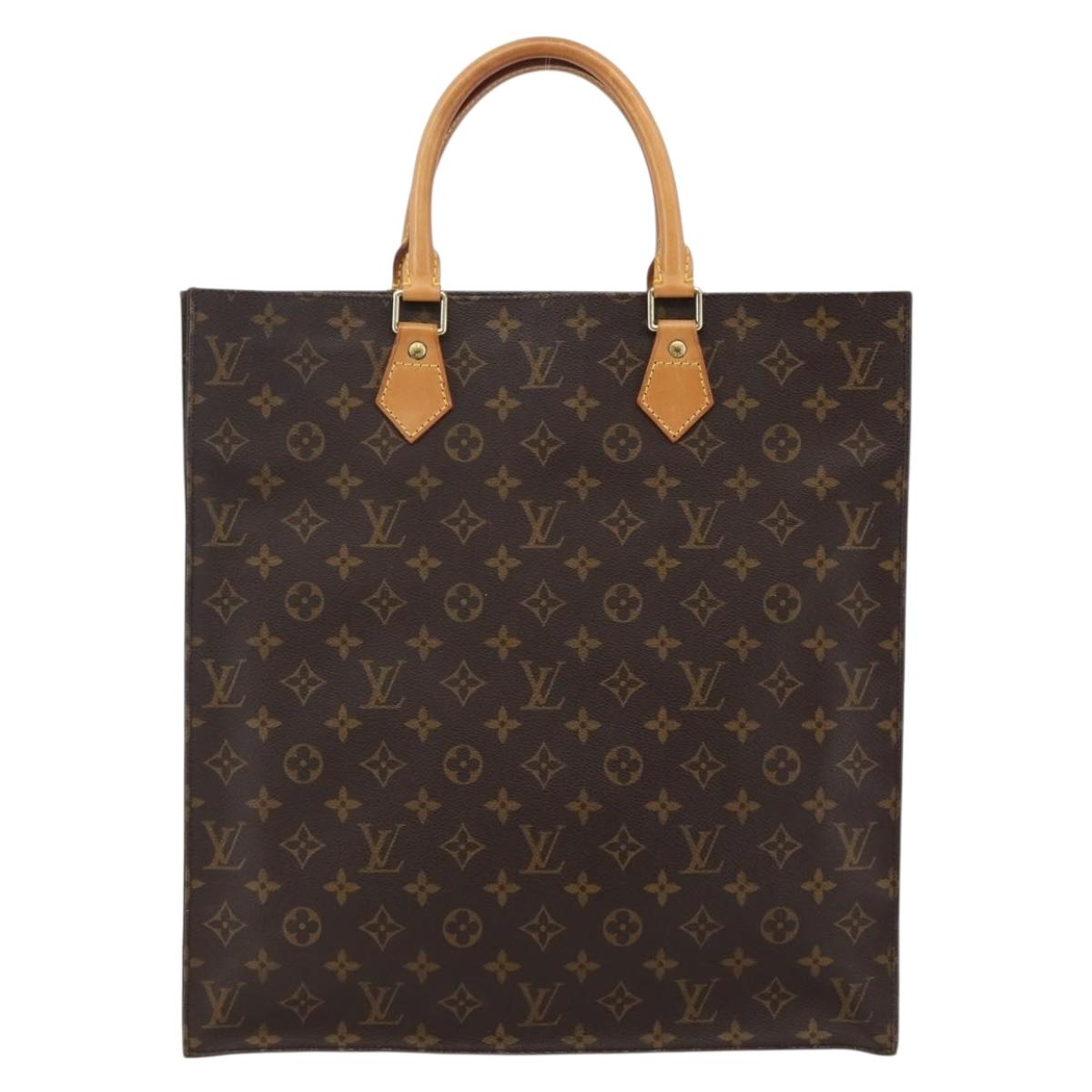 LOUIS VUITTON Monogram Sac Plat Hand Bag M51140 LV Auth 144364
