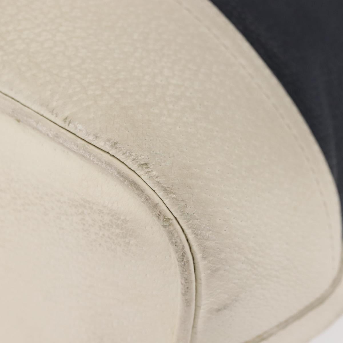 LOEWE Shoulder Bag Leather Navy Gold Auth 144366