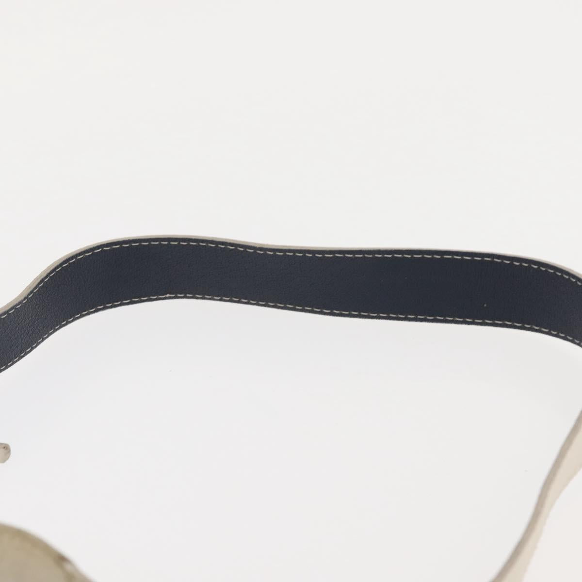 LOEWE Shoulder Bag Leather Navy Gold Auth 144366