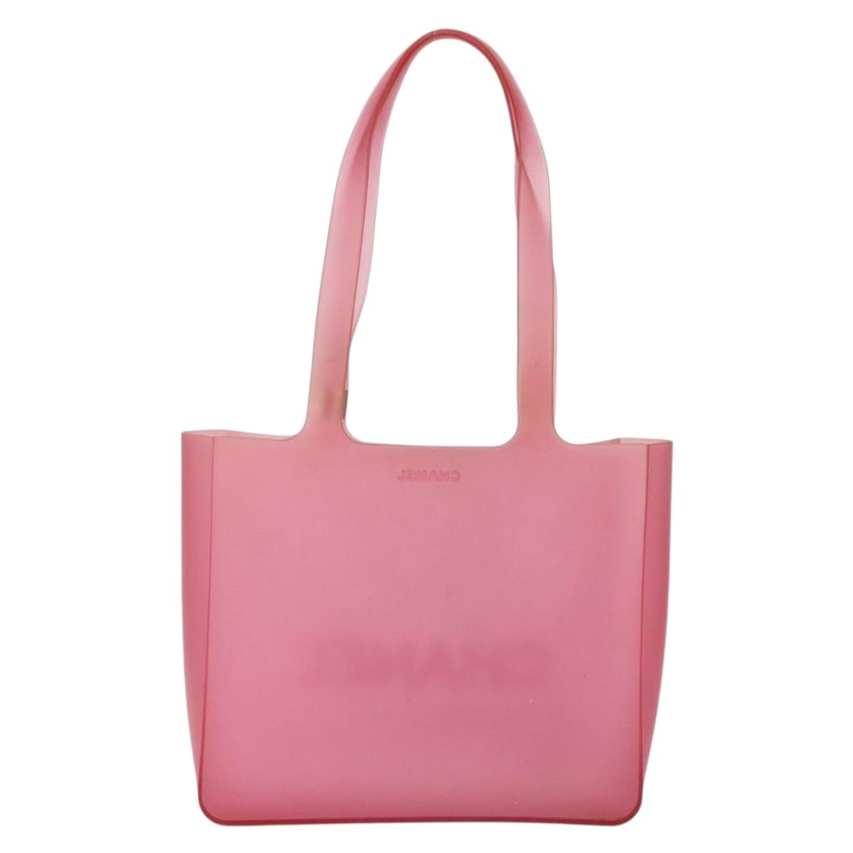 CHANEL Shoulder Bag Rubber Red CC Auth 144373