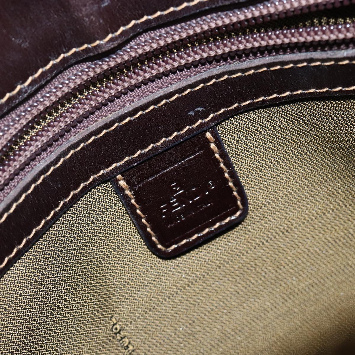 FENDI Zucca Canvas Hand Bag Black Brown Auth 144377A