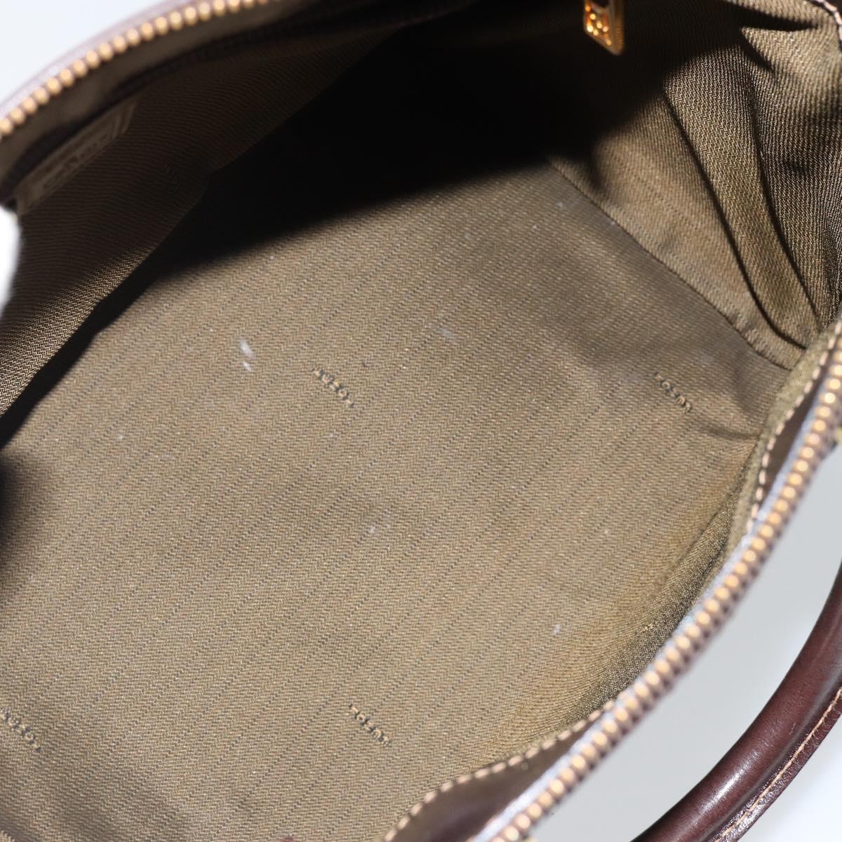 FENDI Zucca Canvas Hand Bag Black Brown Auth 144377A