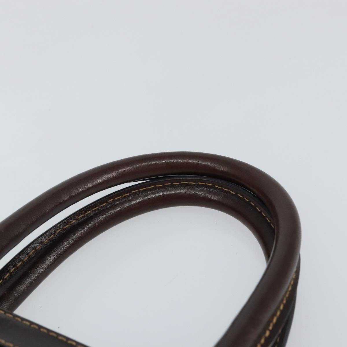 FENDI Zucca Canvas Hand Bag Black Brown Auth 144377A