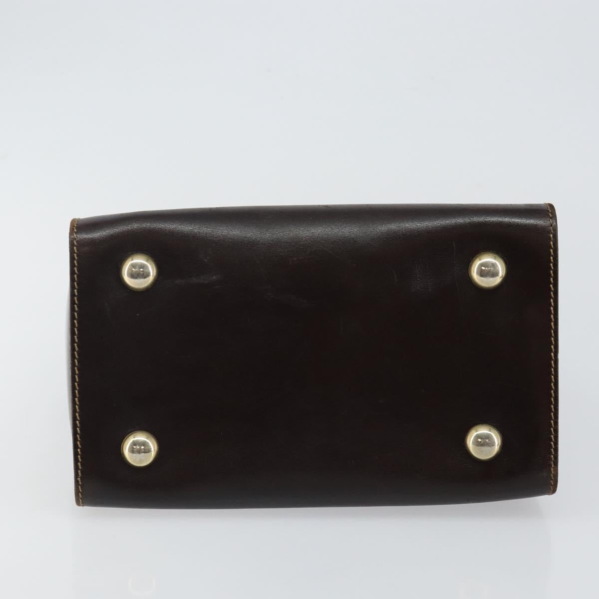 FENDI Zucca Canvas Hand Bag Black Brown Auth 144377A
