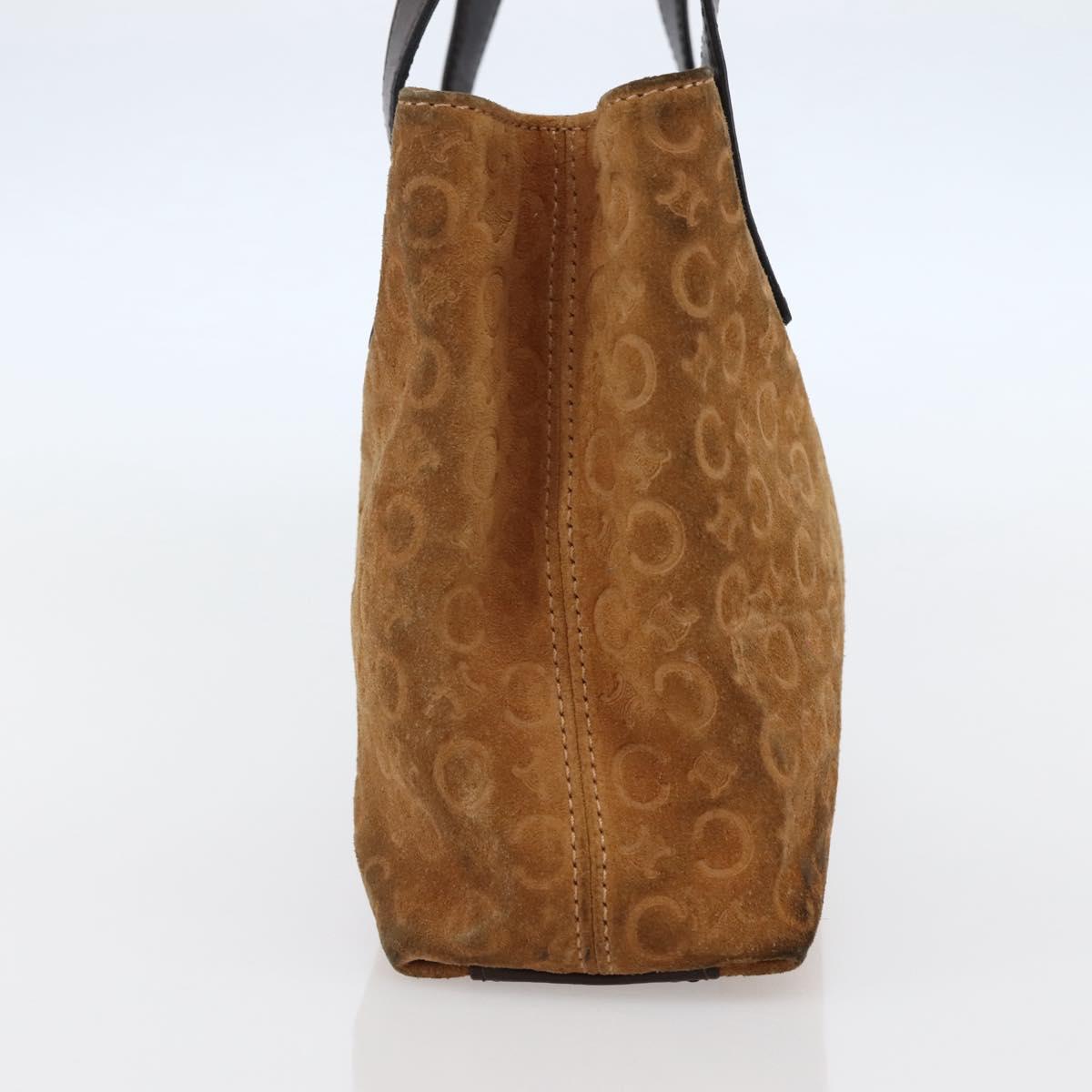 CELINE C Macadam Canvas Hand Bag Brown Gold Auth 144381