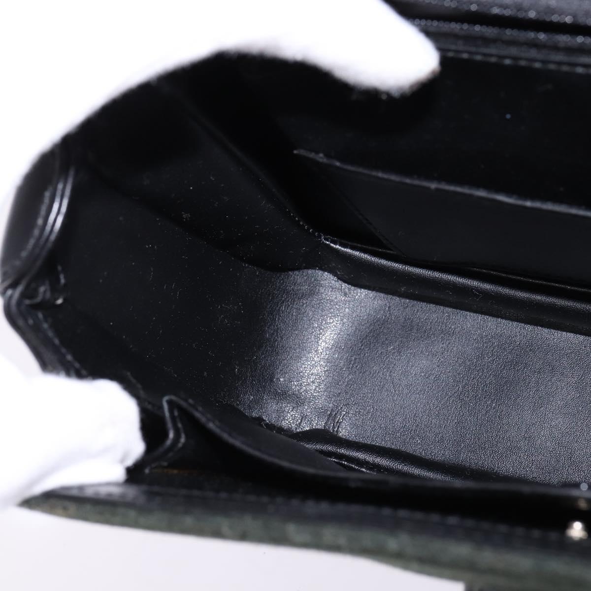 GUCCI Hand Bag Felt 2way Khaki Silver Auth 144382