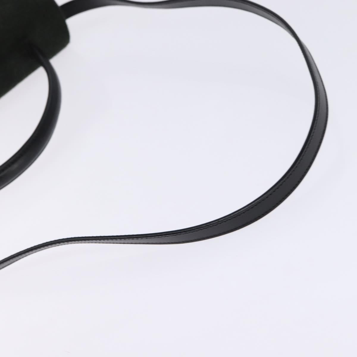 GUCCI Hand Bag Felt 2way Khaki Silver Auth 144382