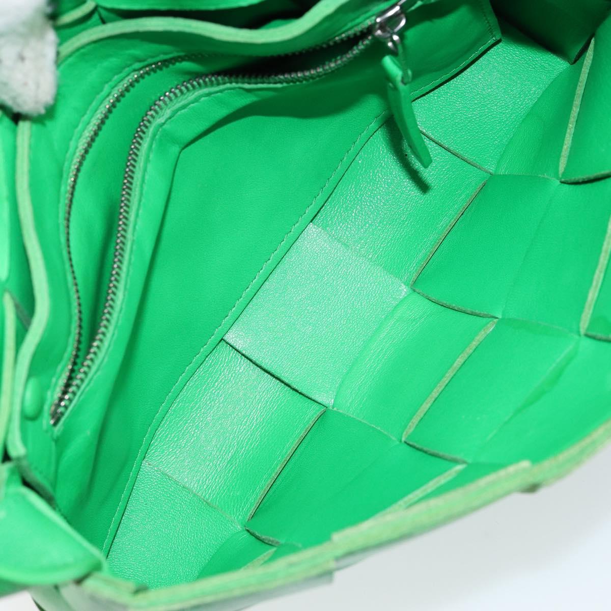 BOTTEGA VENETA Cassette Shoulder Bag Leather Green Auth 144383