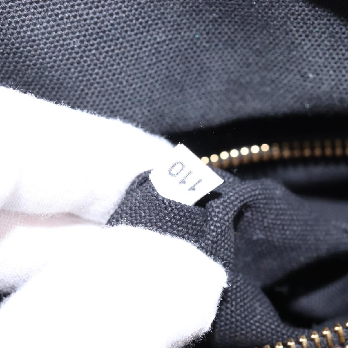 PRADA Basket bag Hand Bag Raffia 2way Black Gold Auth 144390