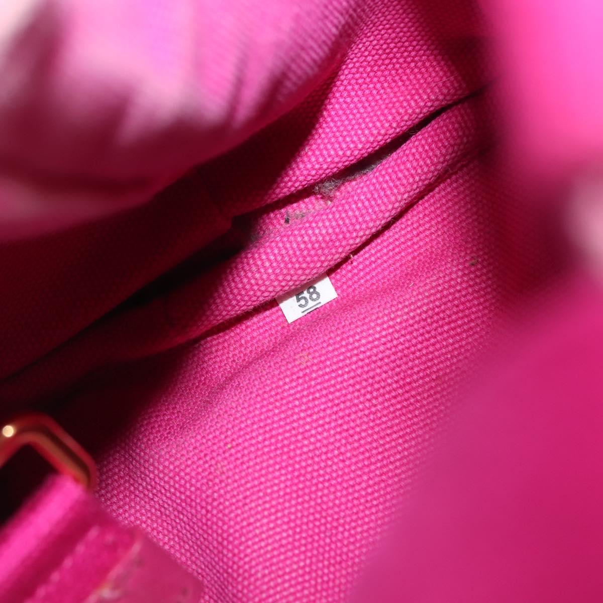 PRADA Canapa PM Hand Bag Canvas 2way Pink Gold Auth 144395