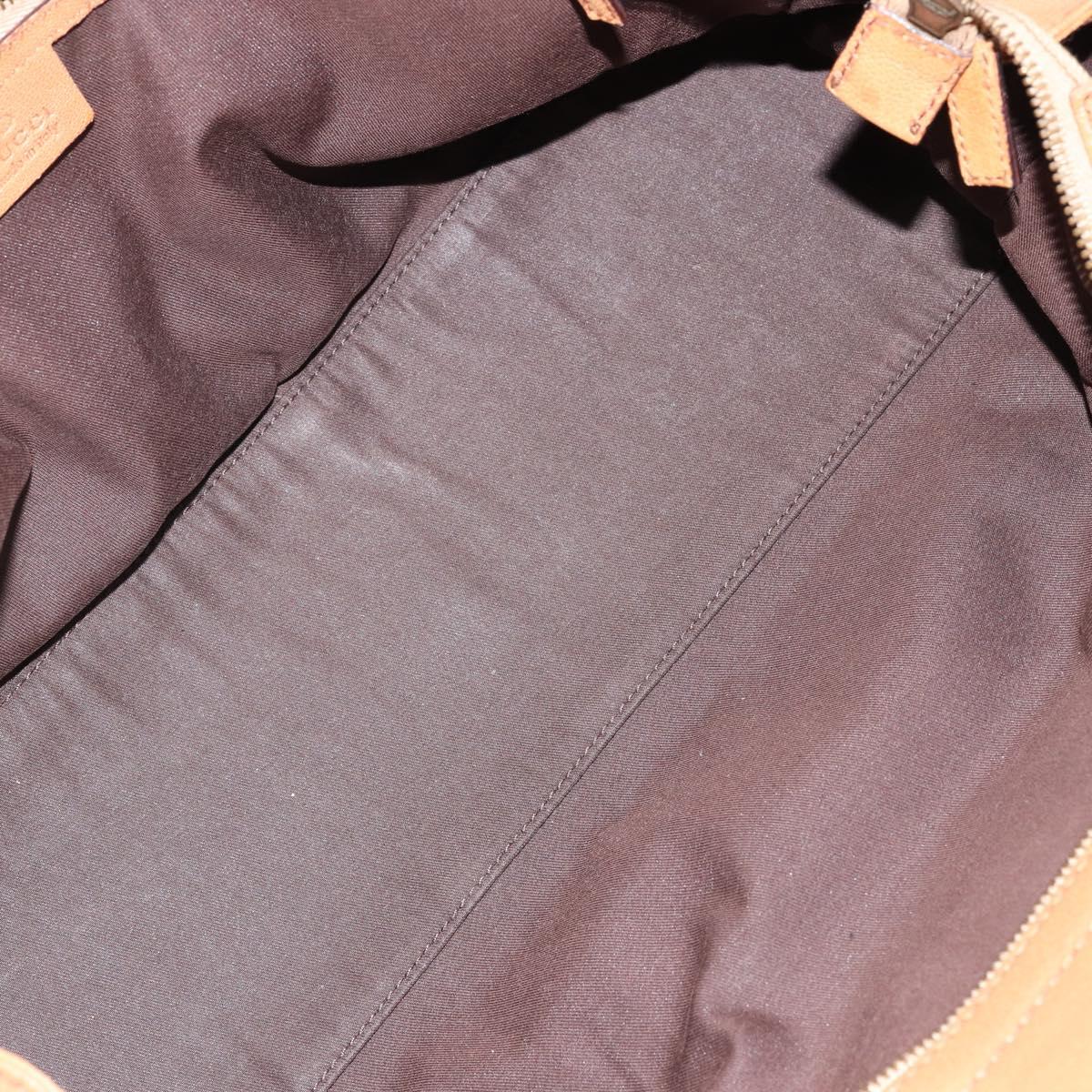 GUCCI Hand Bag Leather Beige Gold 121551 Auth 144406