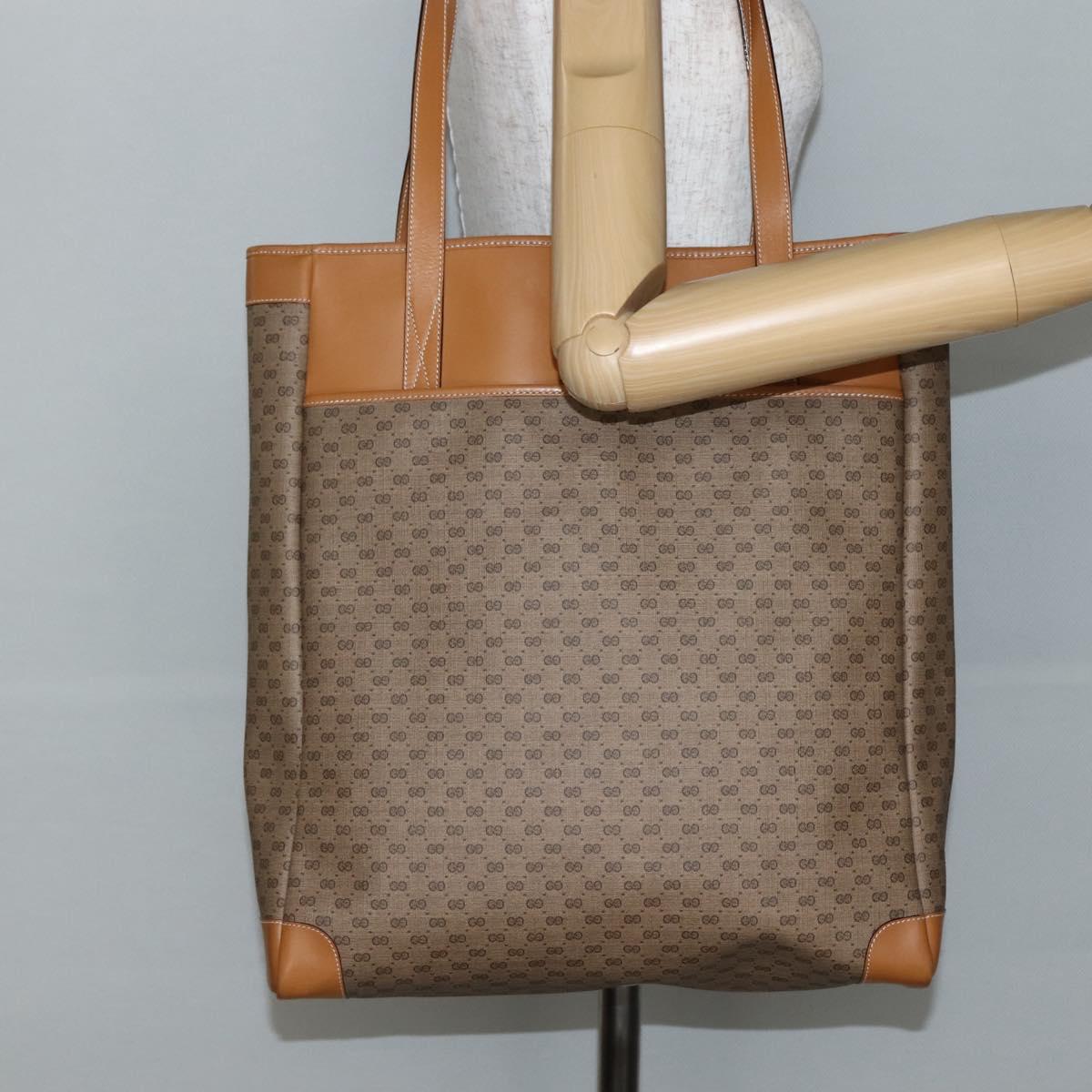 GUCCI Micro GG Supreme Tote Bag PVC Beige Gold 002 123 0135 Auth 144408