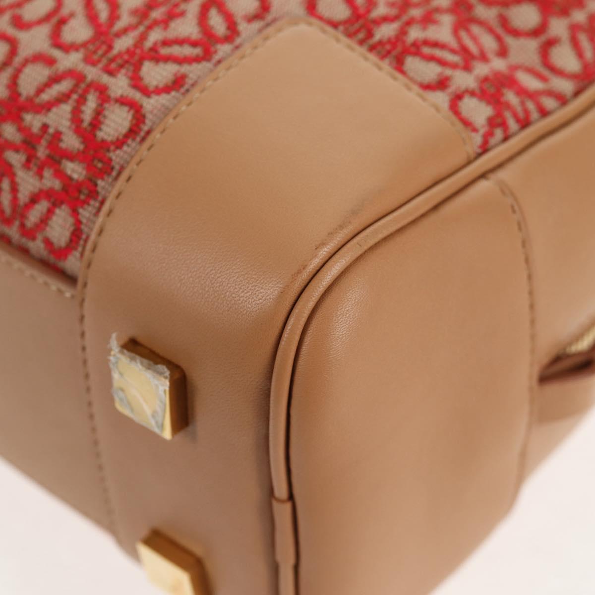 LOEWE Amazonas 23 Hand Bag Canvas Leather Beige Gold Auth 144410M