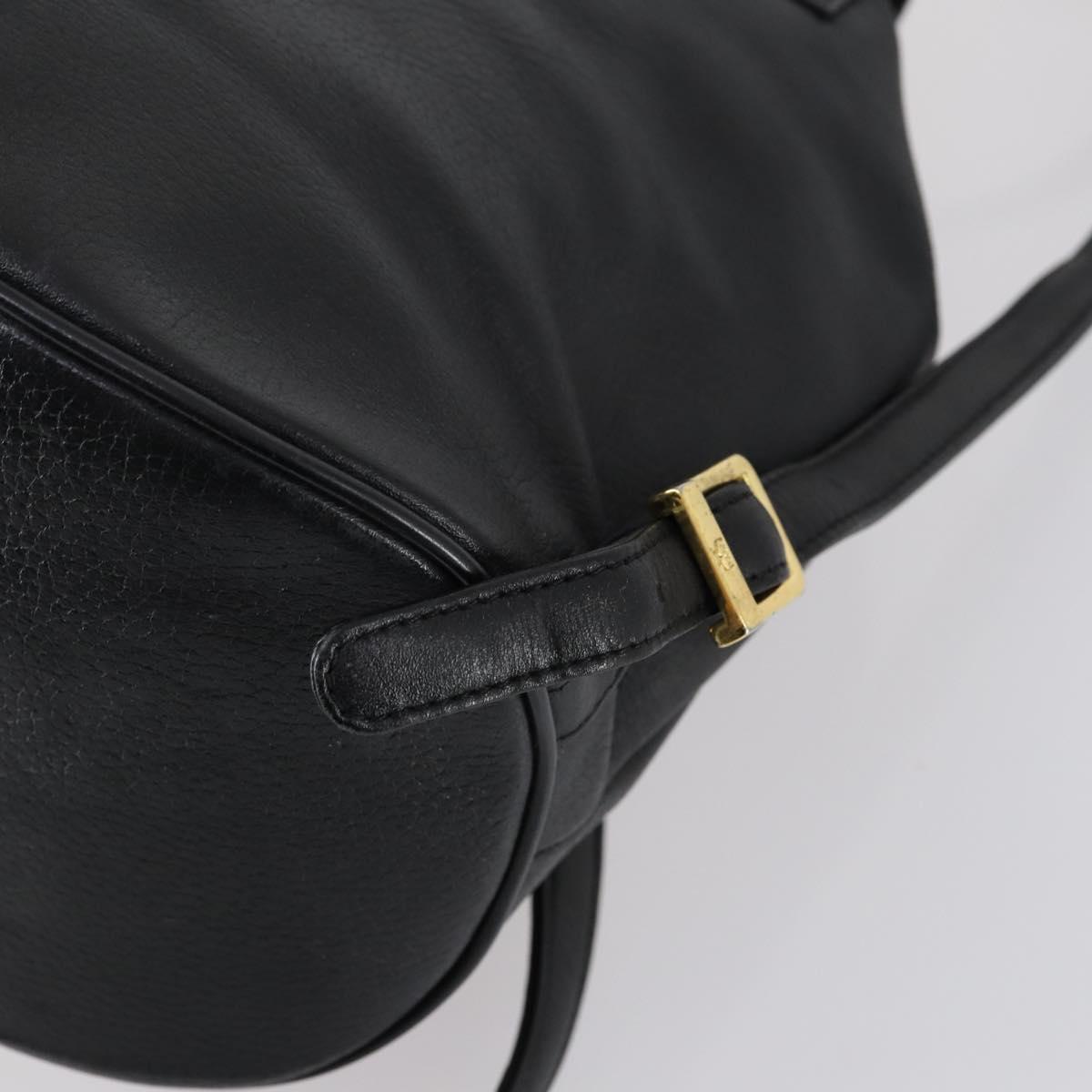 MCM Studs Backpack Leather Black Gold Auth 144411