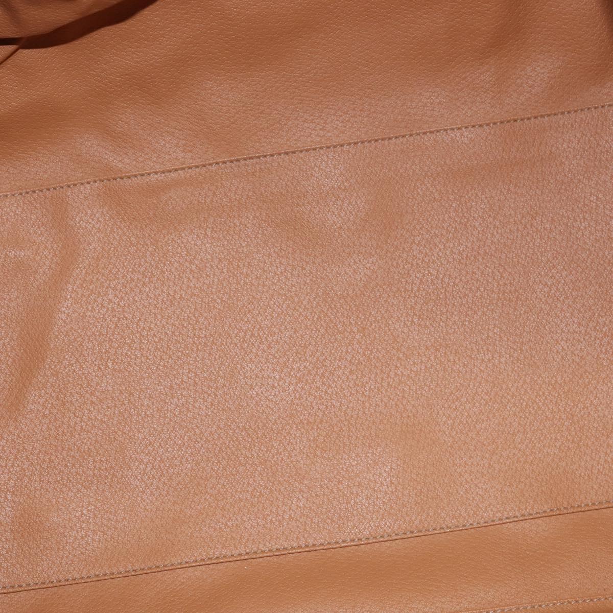 CELINE Macadam Canvas Boston Bag PVC Leather Brown Gold Auth 144413