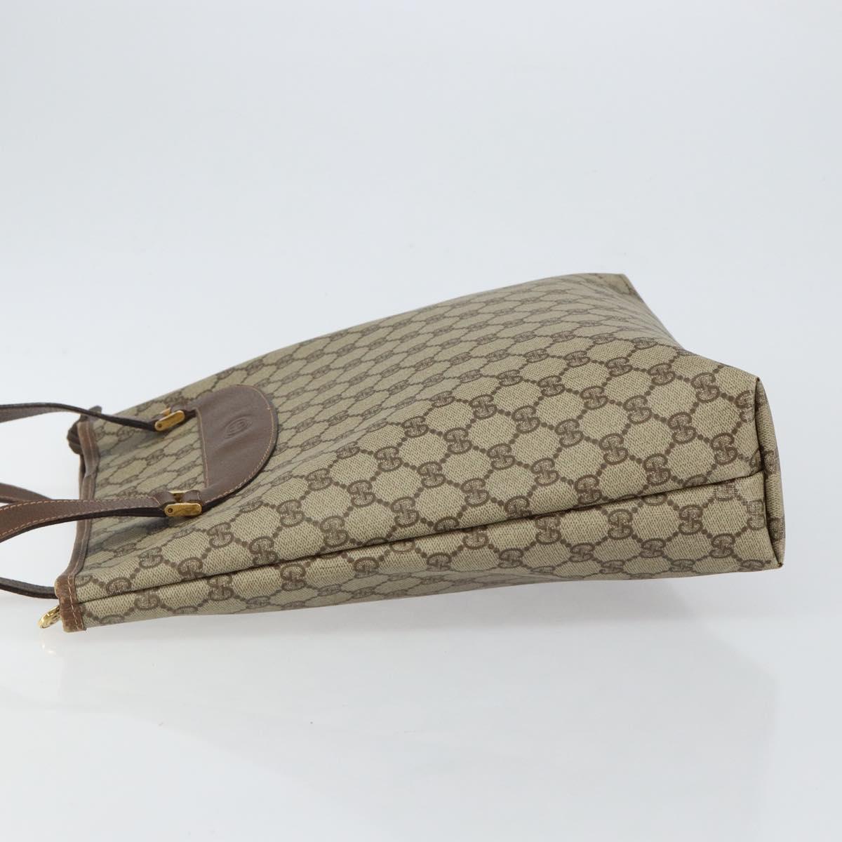 GUCCI GG Supreme PVC Tote Bag Beige Gold 002 39 6130 Auth 144414