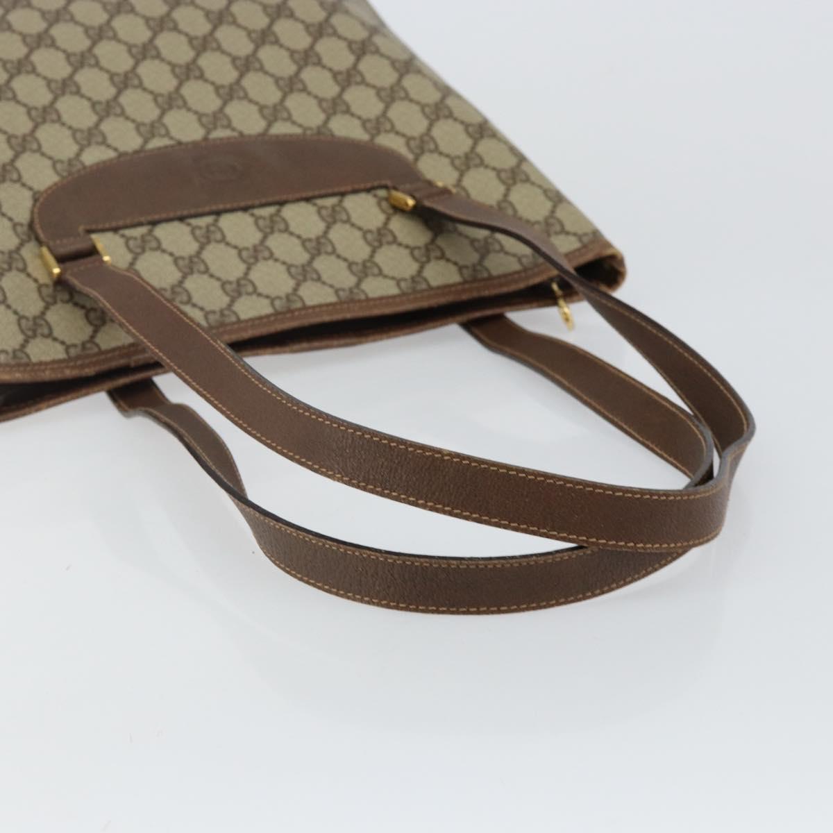 GUCCI GG Supreme PVC Tote Bag Beige Gold 002 39 6130 Auth 144414