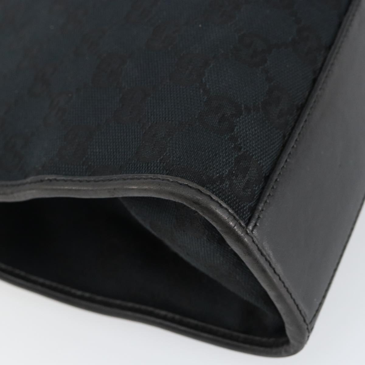 GUCCI GG Canvas Jackie Hand Bag Black Silver 002 1065 Auth 144418