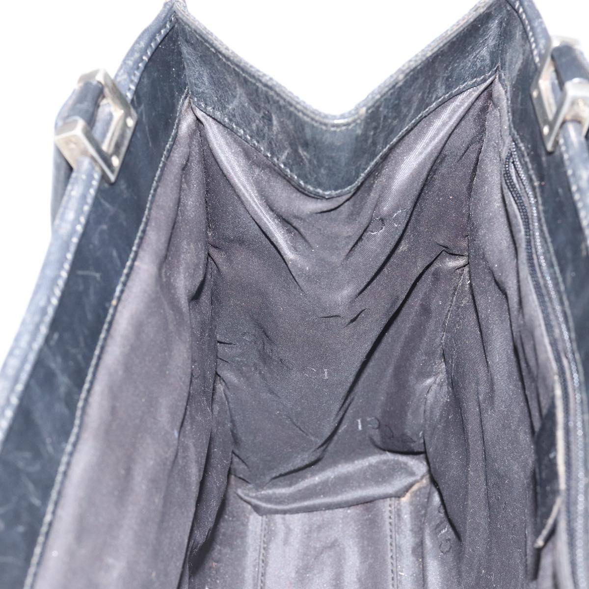 GUCCI GG Canvas Jackie Hand Bag Black Silver 002 1065 Auth 144418