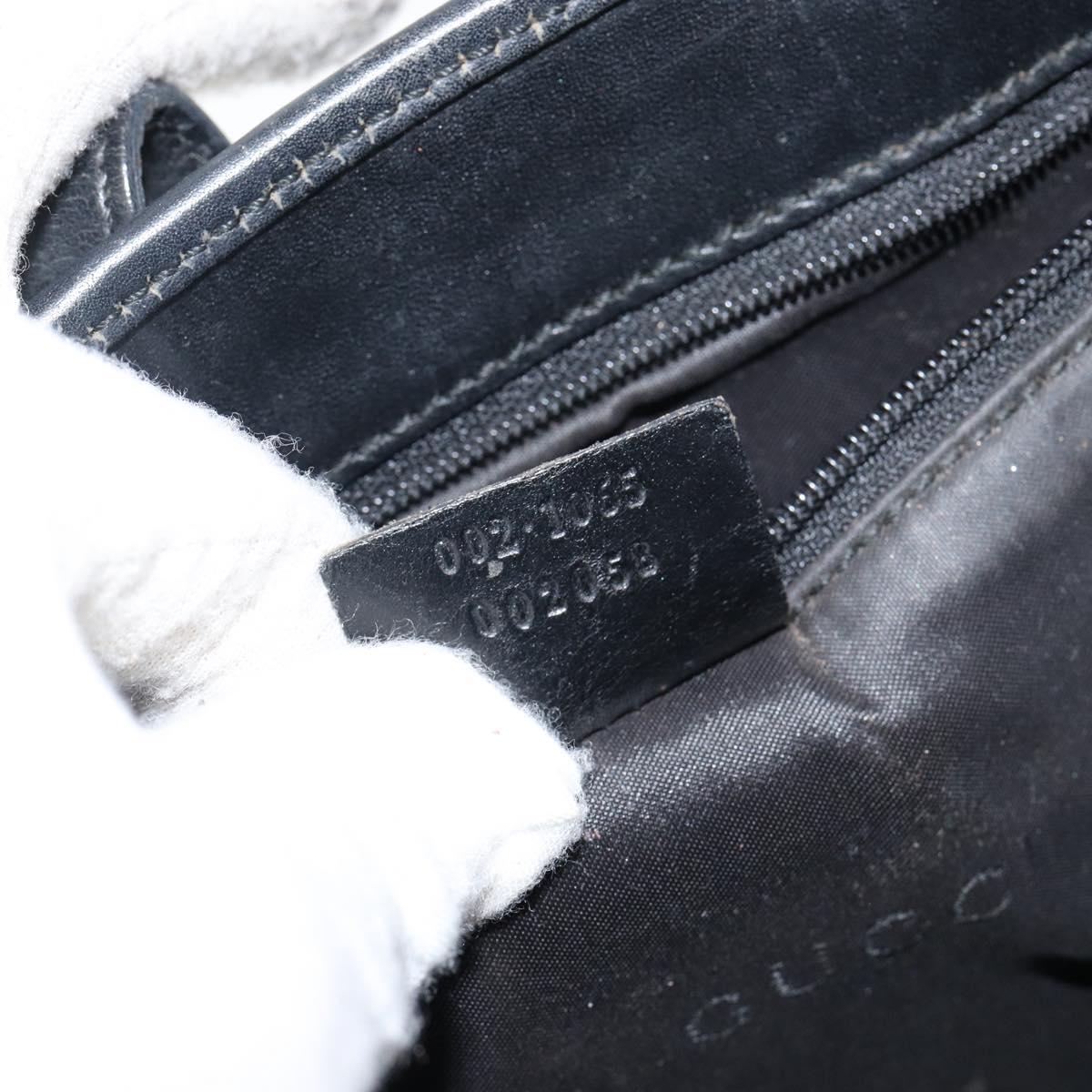 GUCCI GG Canvas Jackie Hand Bag Black Silver 002 1065 Auth 144418