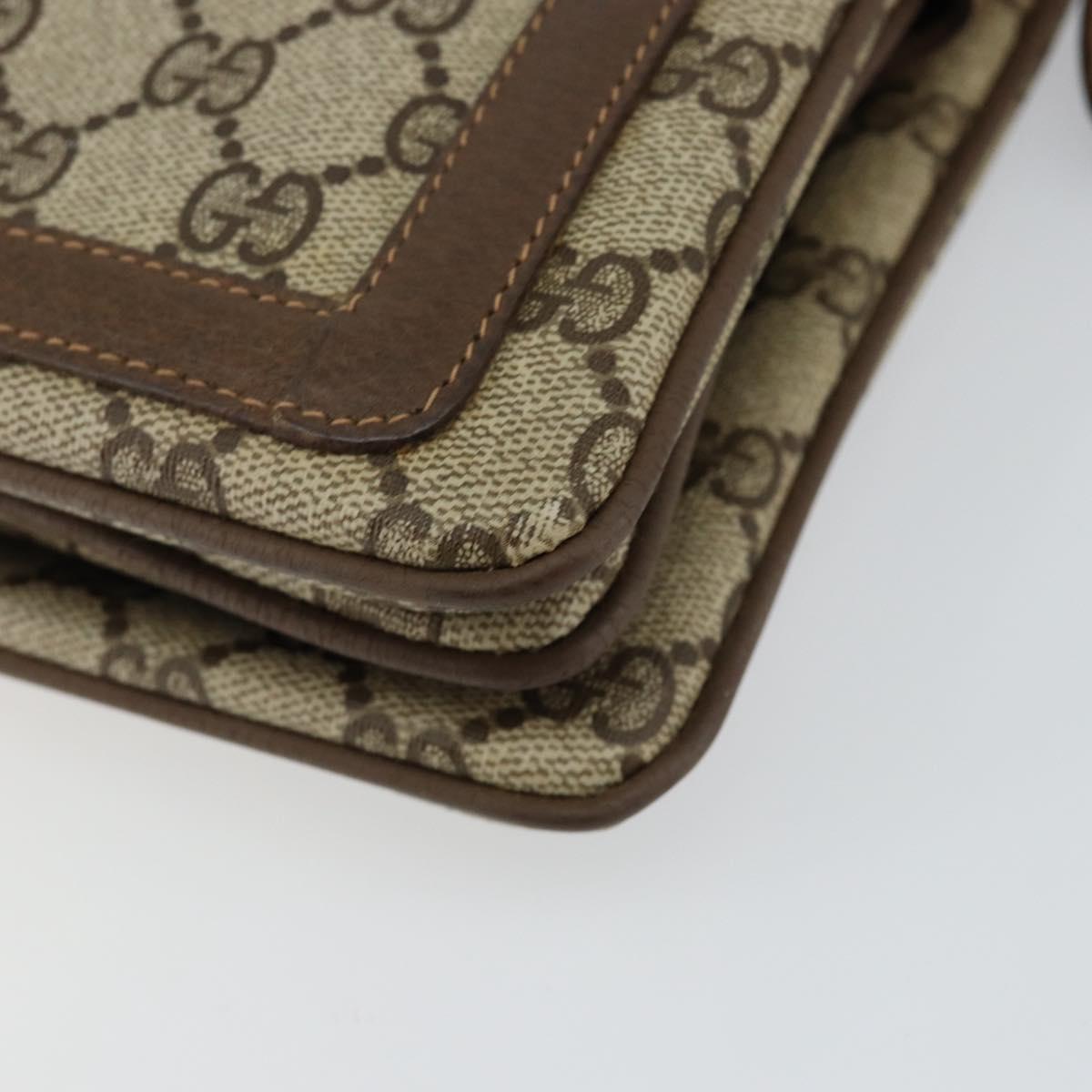 GUCCI GG Supreme Web Sherry Line Bag PVC Beige Gold 14 02 013 Auth 144420