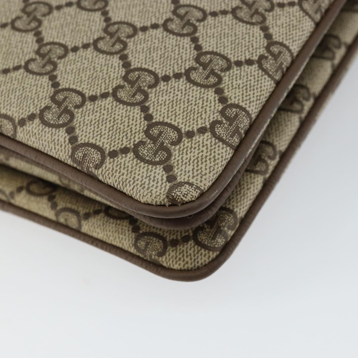 GUCCI GG Supreme Web Sherry Line Bag PVC Beige Gold 14 02 013 Auth 144420