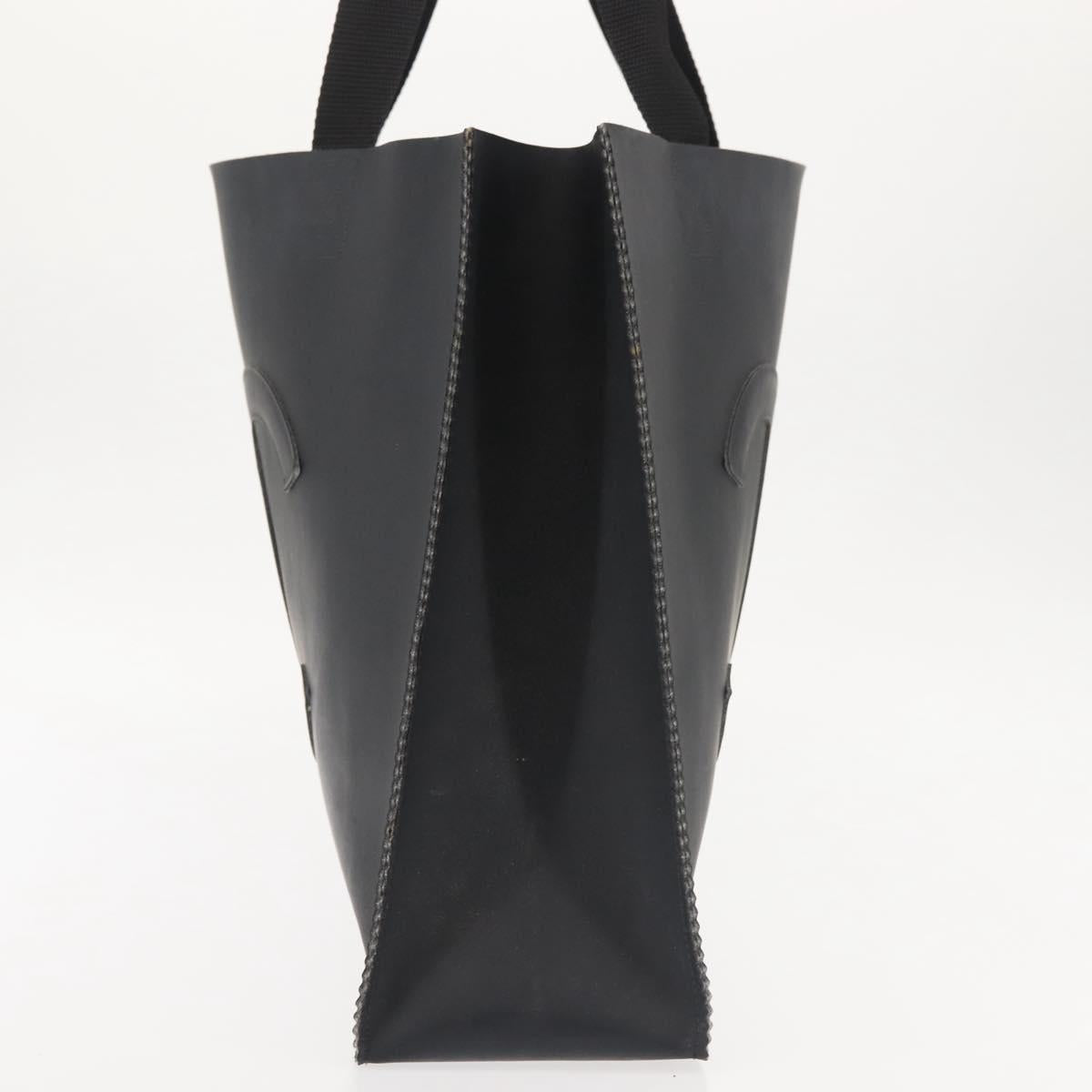 CHANEL COCO Mark Tote Bag Rubber Black CC Auth 144424