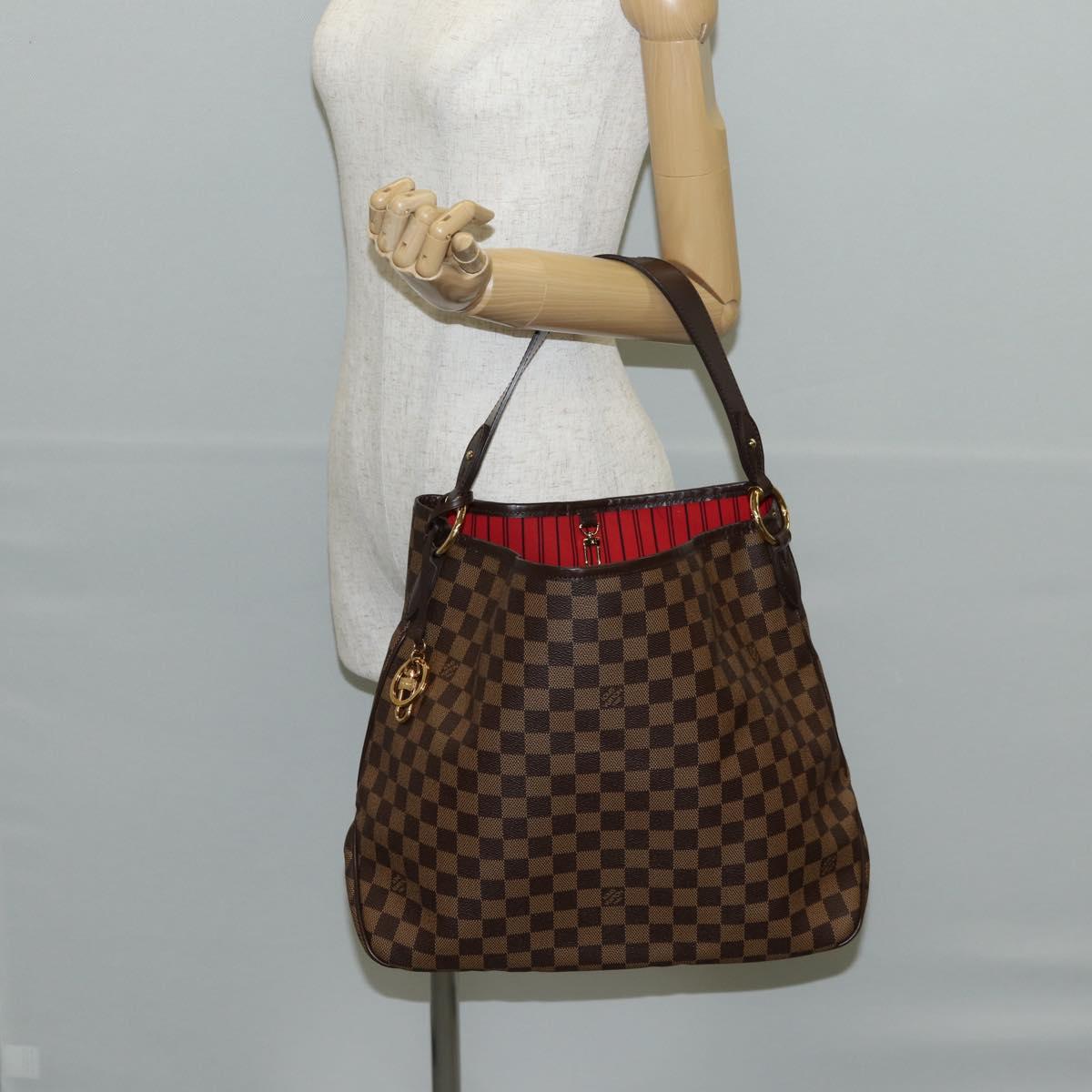 LOUIS VUITTON Damier Ebene Delightful MM Shoulder Bag N41460 LV Auth 144425M