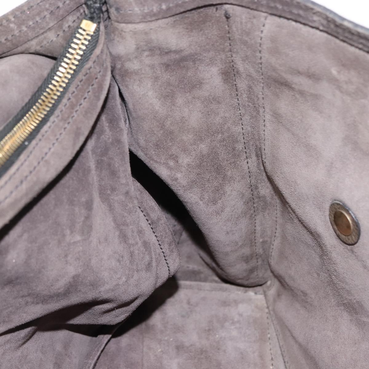 SAINT LAURENT Muse Toe Shoulder Bag Leather Khaki Gold 197148 Auth 144430