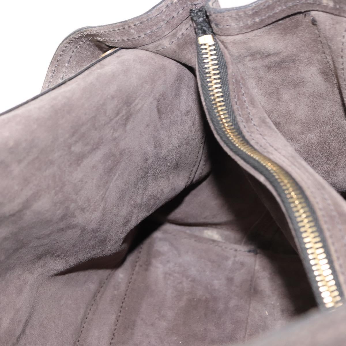 SAINT LAURENT Muse Toe Shoulder Bag Leather Khaki Gold 197148 Auth 144430