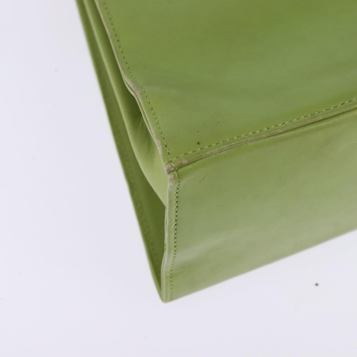 Salvatore Ferragamo Gancini Hand Bag Leather 2way Green Gold Auth 144432