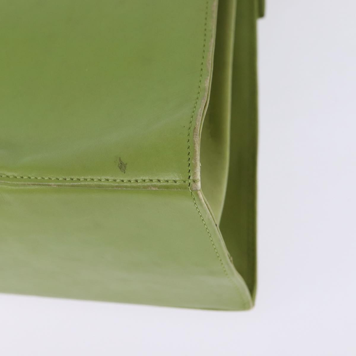 Salvatore Ferragamo Gancini Hand Bag Leather 2way Green Gold Auth 144432A