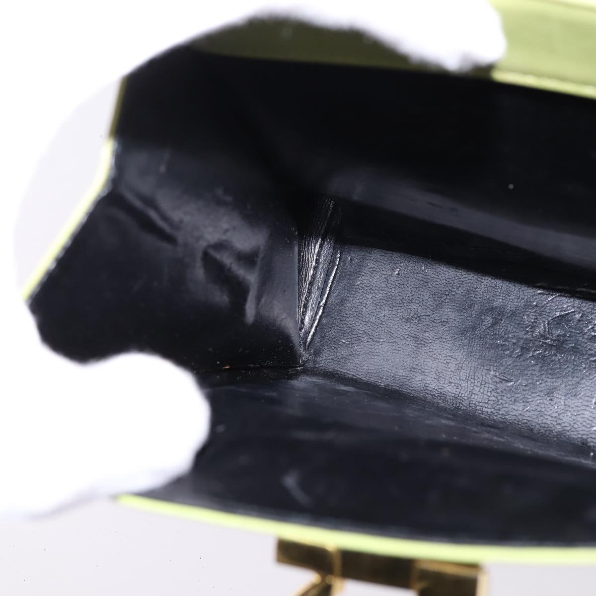 Salvatore Ferragamo Gancini Hand Bag Leather 2way Green Gold Auth 144432