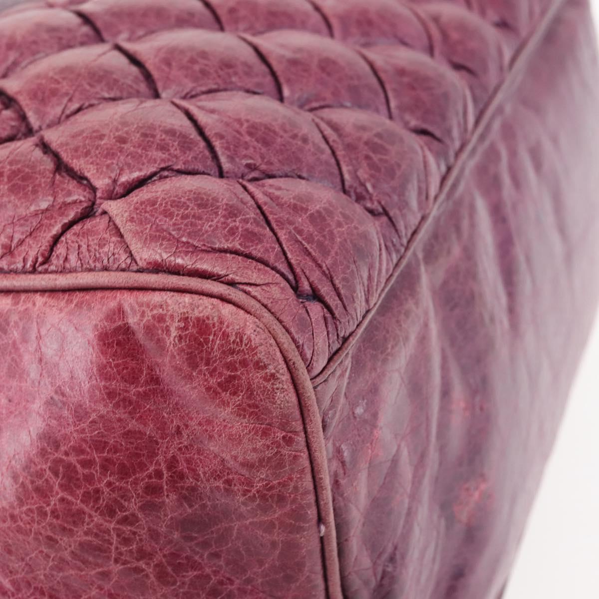 BALENCIAGA The Matelasse Hand Bag Leather Purple Silver 168031 Auth 144433